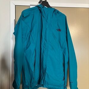 The North Face -  Teal Hyent 2.5 Rain/ Wind Hooded Jacket